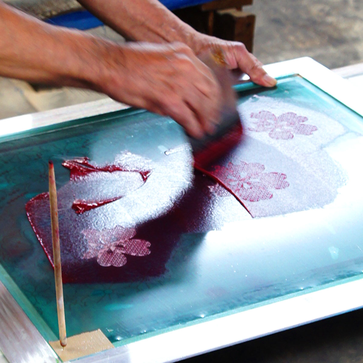 京友禅染工房での染色体験