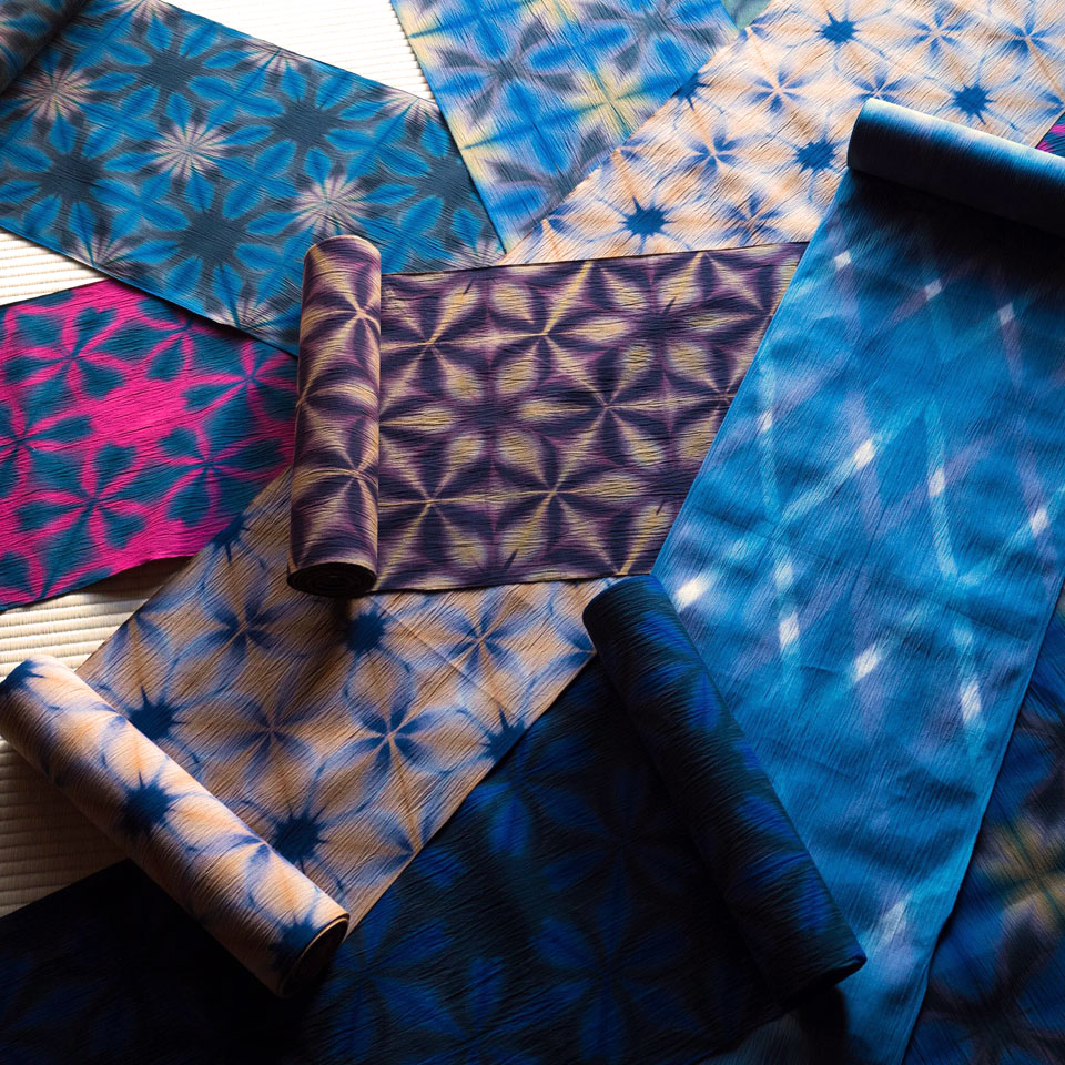 浴衣メンズ 雪花絞り