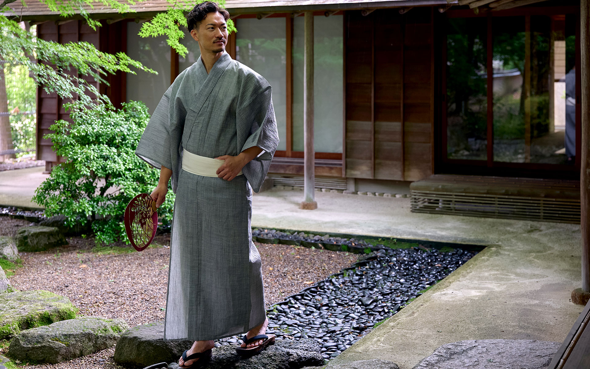 浴衣メンズ 楊柳浴衣