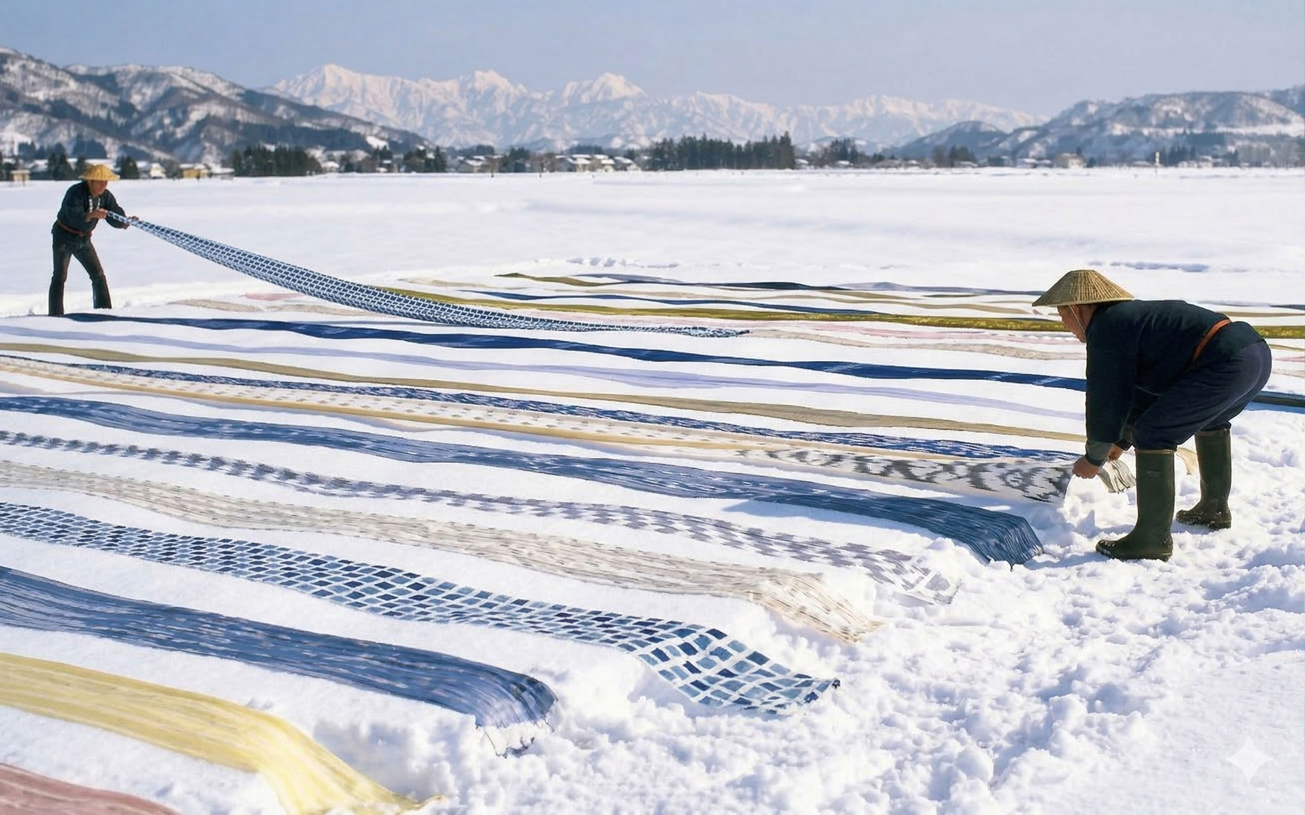 小千谷ちぢみ 雪晒