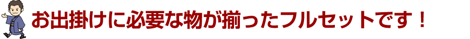 お出掛けに必要な物が揃ったフルセットです
