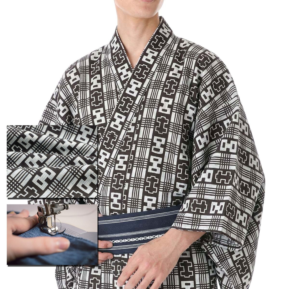 仕立てオーダー浴衣 浜松本染 菊五郎格子