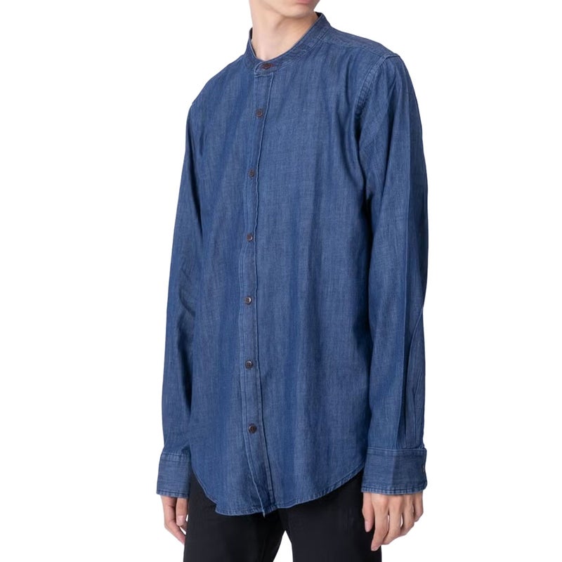 スタンドカラーシャツ インディゴ