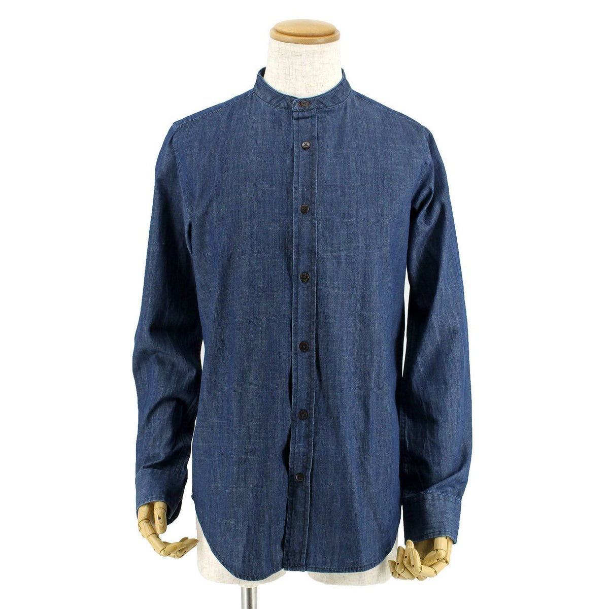 スタンドカラーシャツ インディゴ