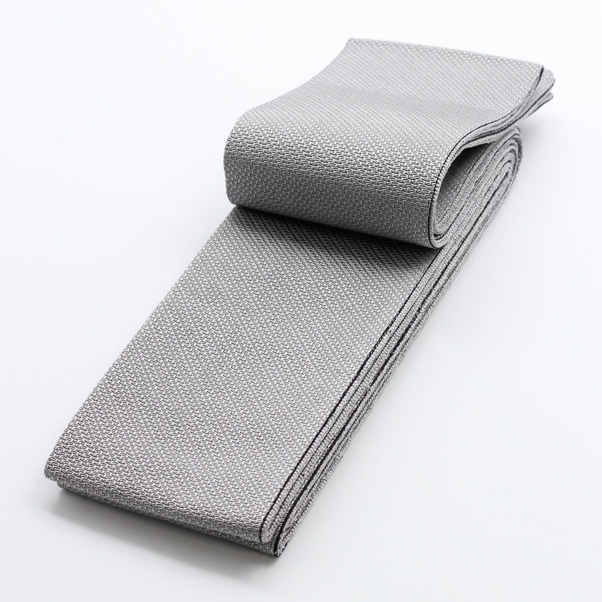 角帯 正絹 米沢織物 つばさ 灰白