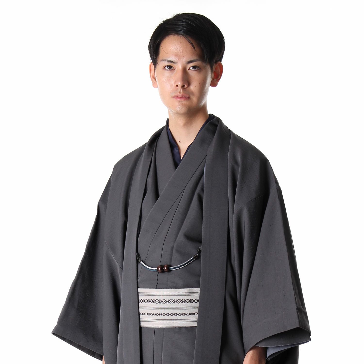 男羽織 洗える 袷 紬無地