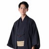 男羽織 洗える 袷 紬無地 濃紺 マルチストライプ