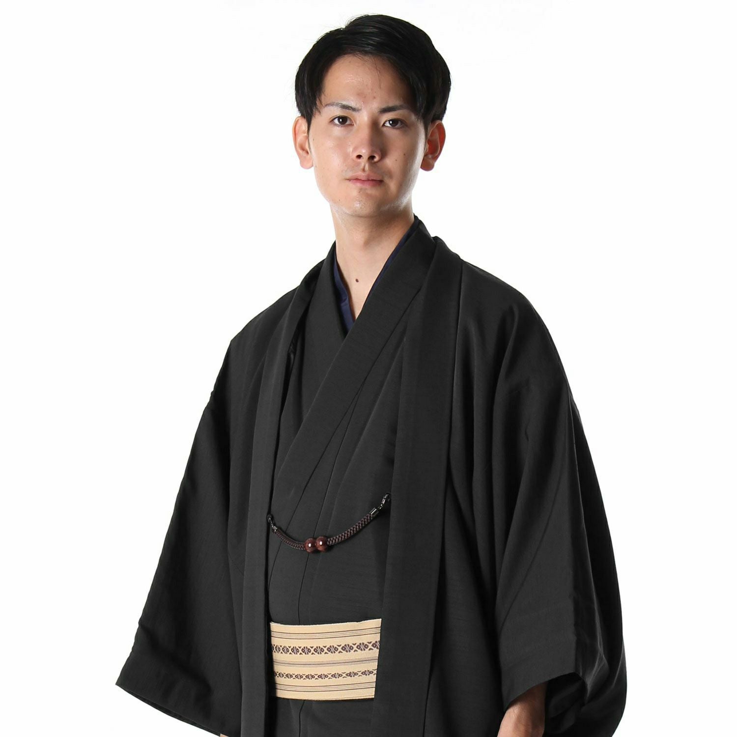 男羽織 洗える 袷 紬無地