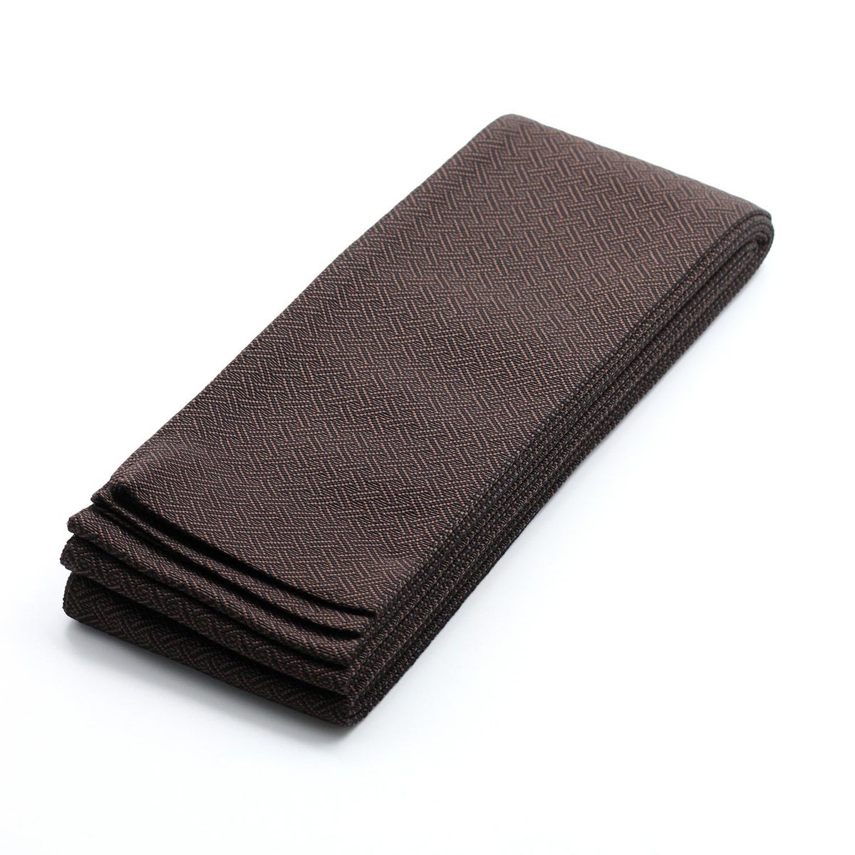 角帯 正絹 米沢織物 月山 茶