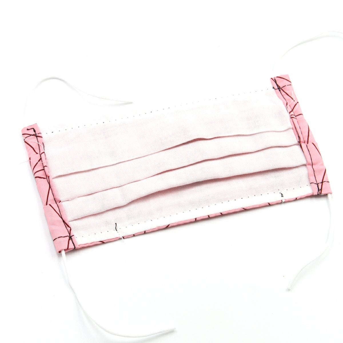 和柄の布マスク 麻の葉 ピンク