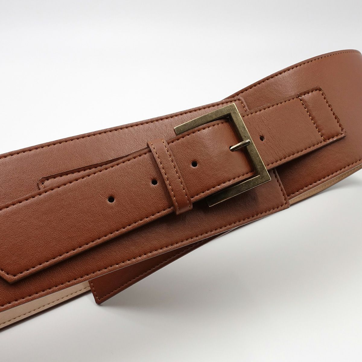 角帯ベルト フェイクレザー 茶