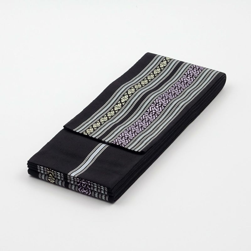 角帯 正絹 博多織物 黒