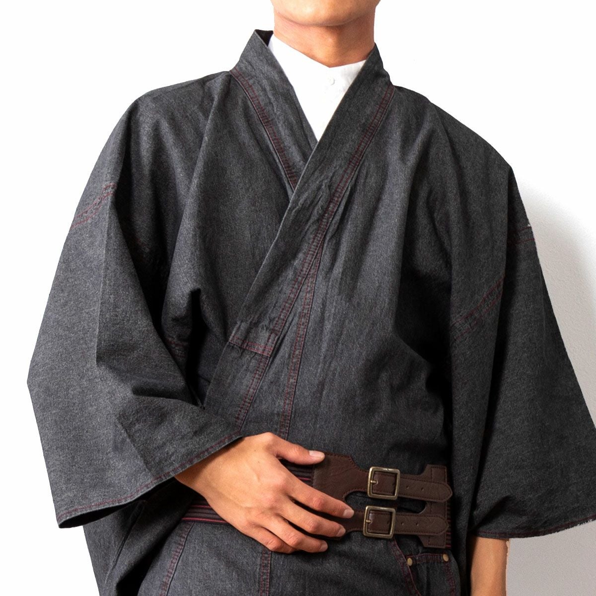 デニム着物 メンズ ブラック A 黒 単衣 | 男着物の加藤商店《公式》