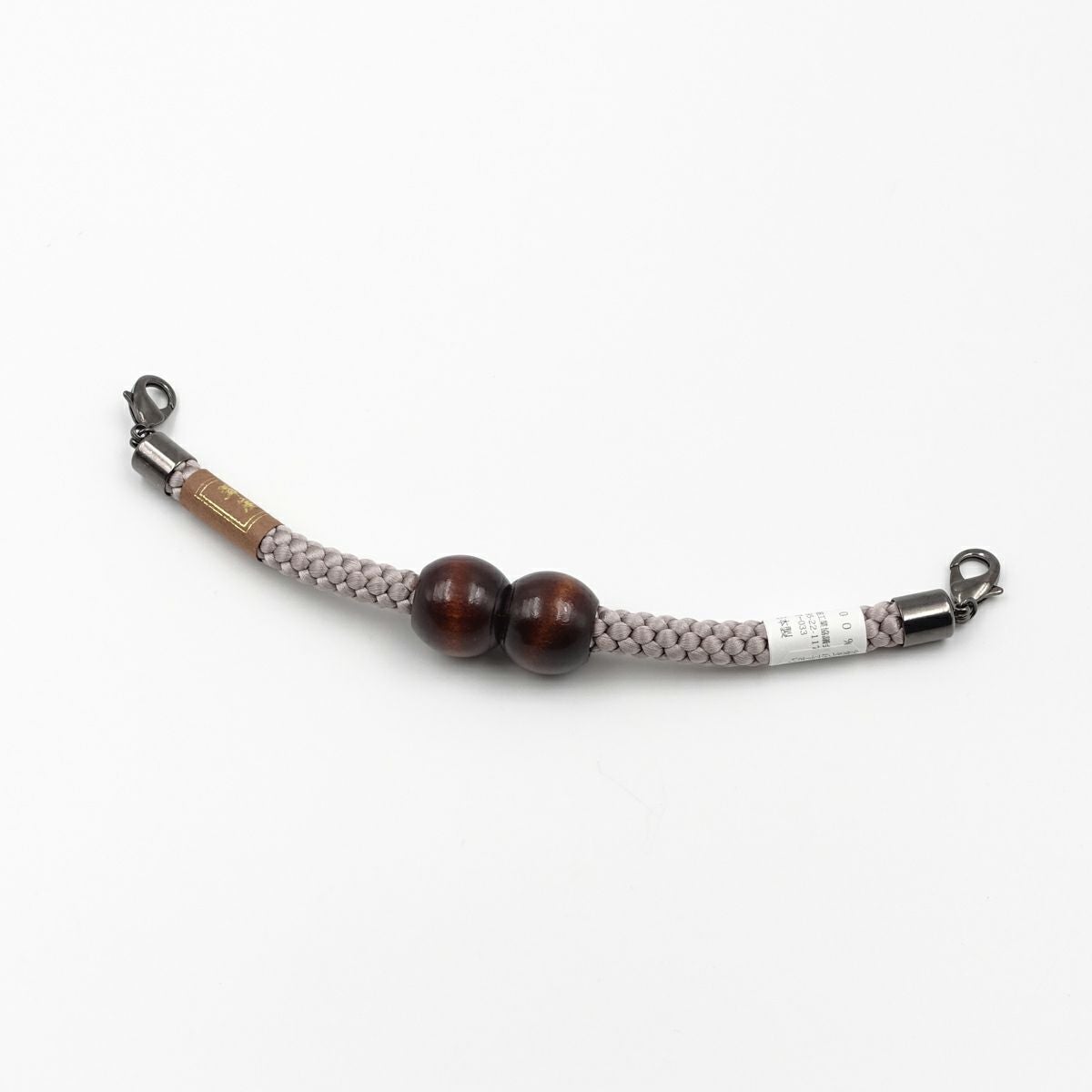 羽織紐 男 マグネット 正絹 木玉 薄茶