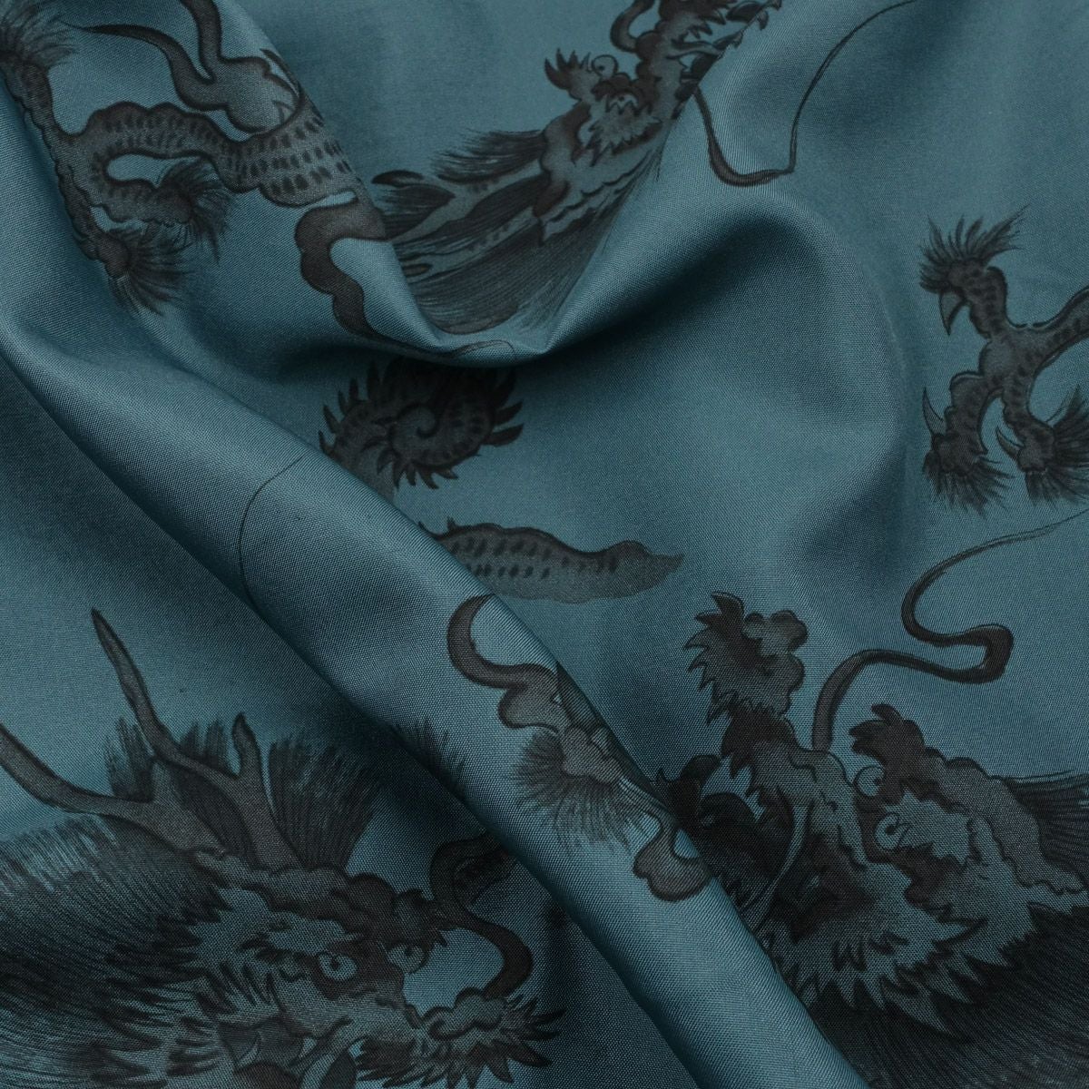 男羽織 洗える 袷 紬無地 紺 龍 Sサイズ