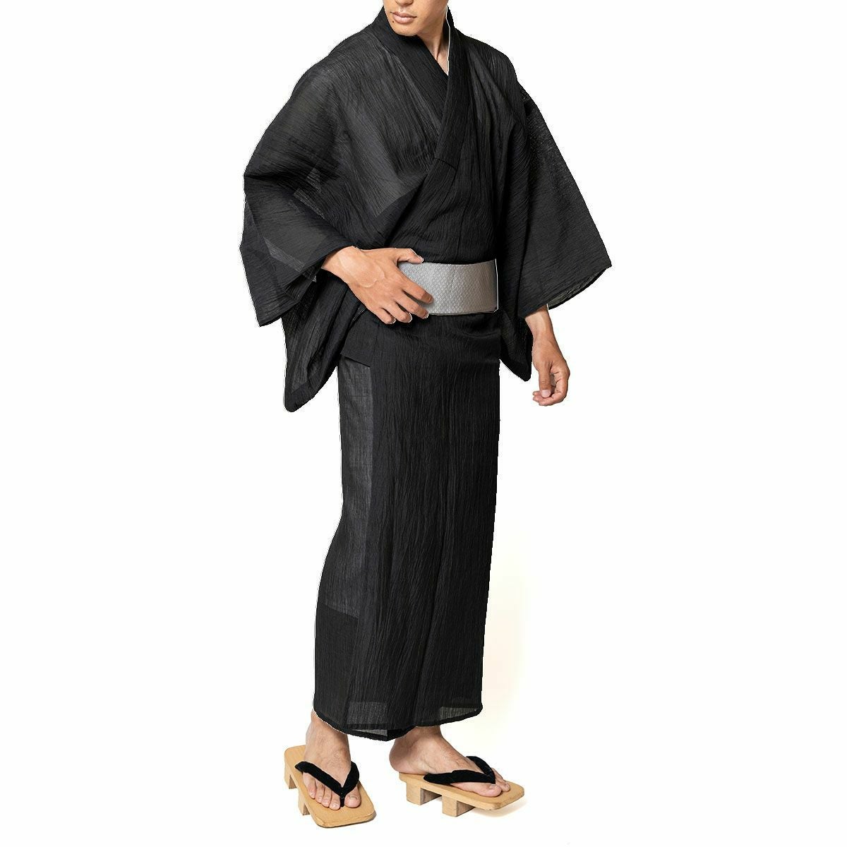 仕立てオーダー浴衣 夏着物 小千谷縮 本麻 黒 | 男着物の加藤商店《公式》