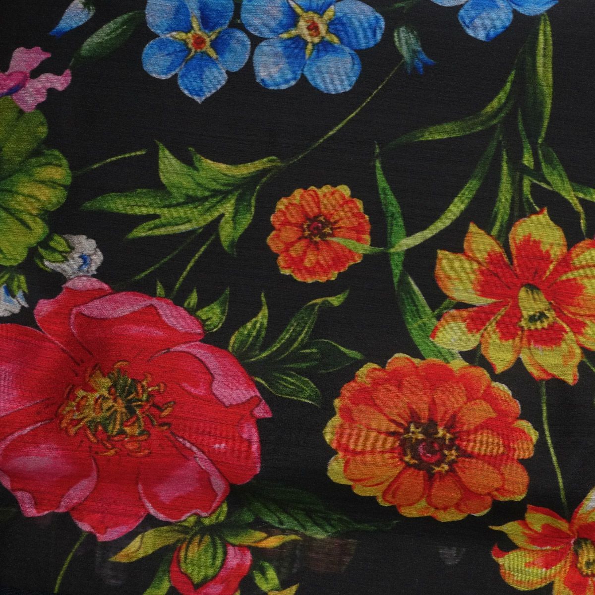 洗える羽織 袷 紬無地 濃紺 花柄