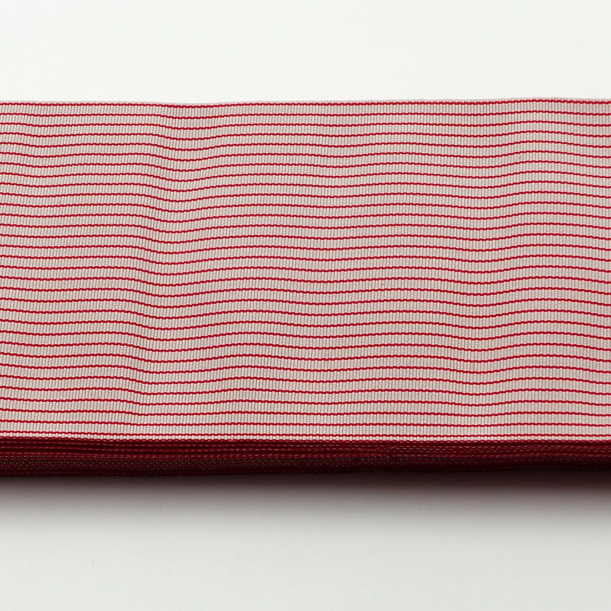 角帯 正絹 博多織物 チェス 赤×生成