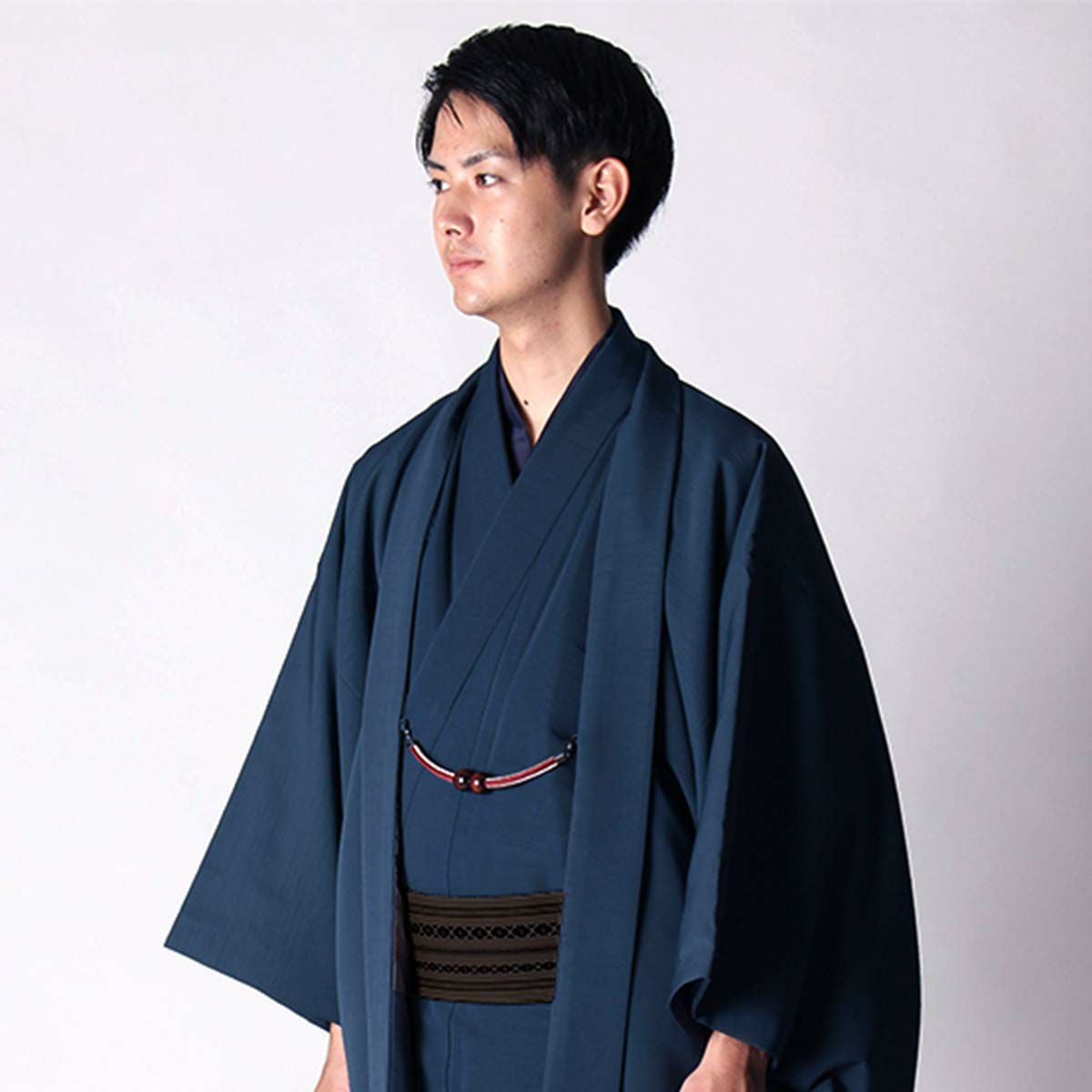 男羽織 洗える 袷 紬無地