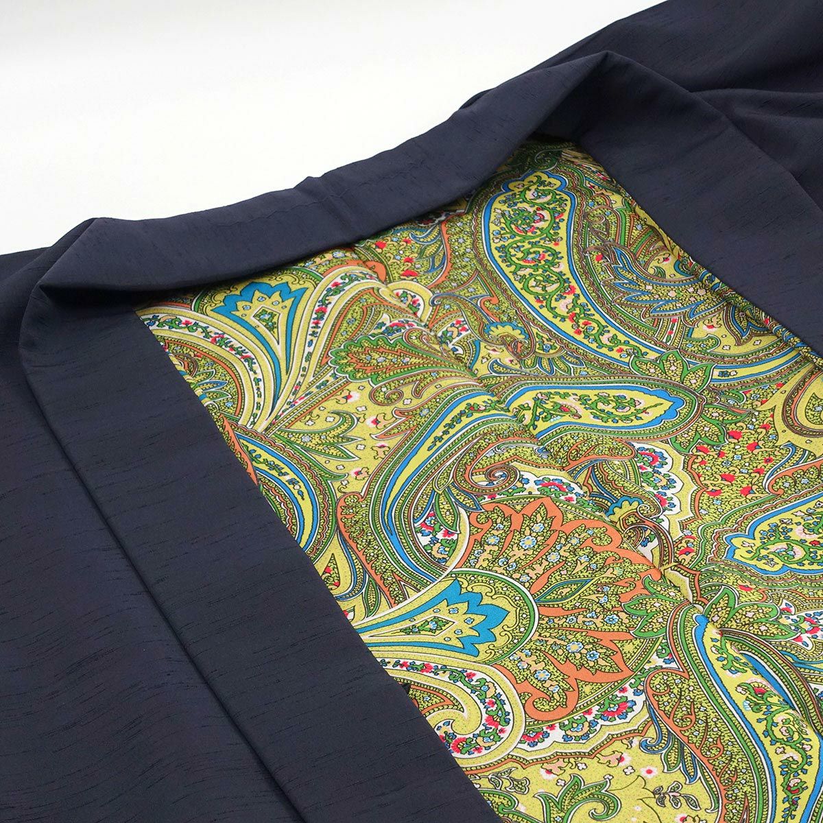 男羽織 洗える 袷 紬無地