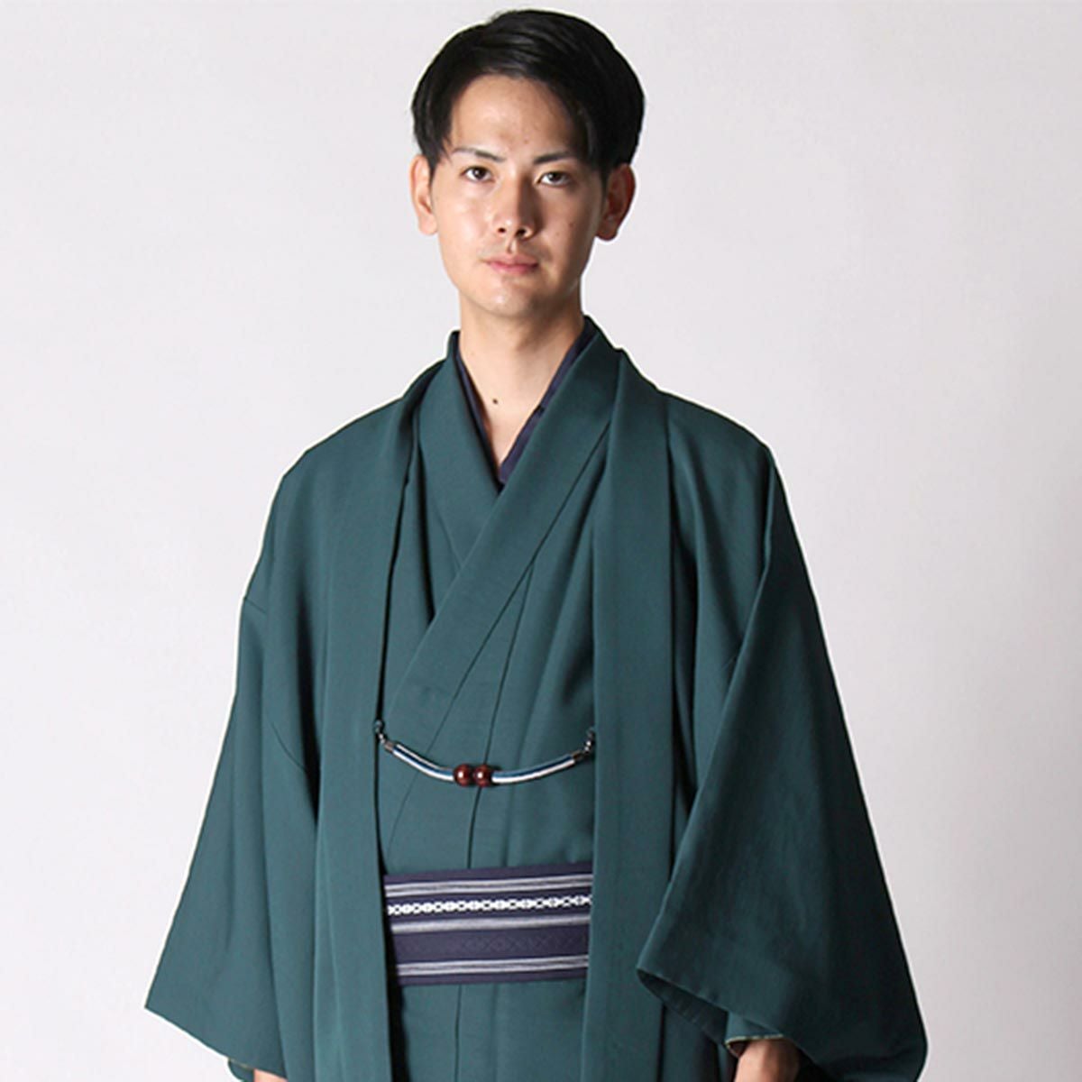 男羽織 洗える 袷 紬無地