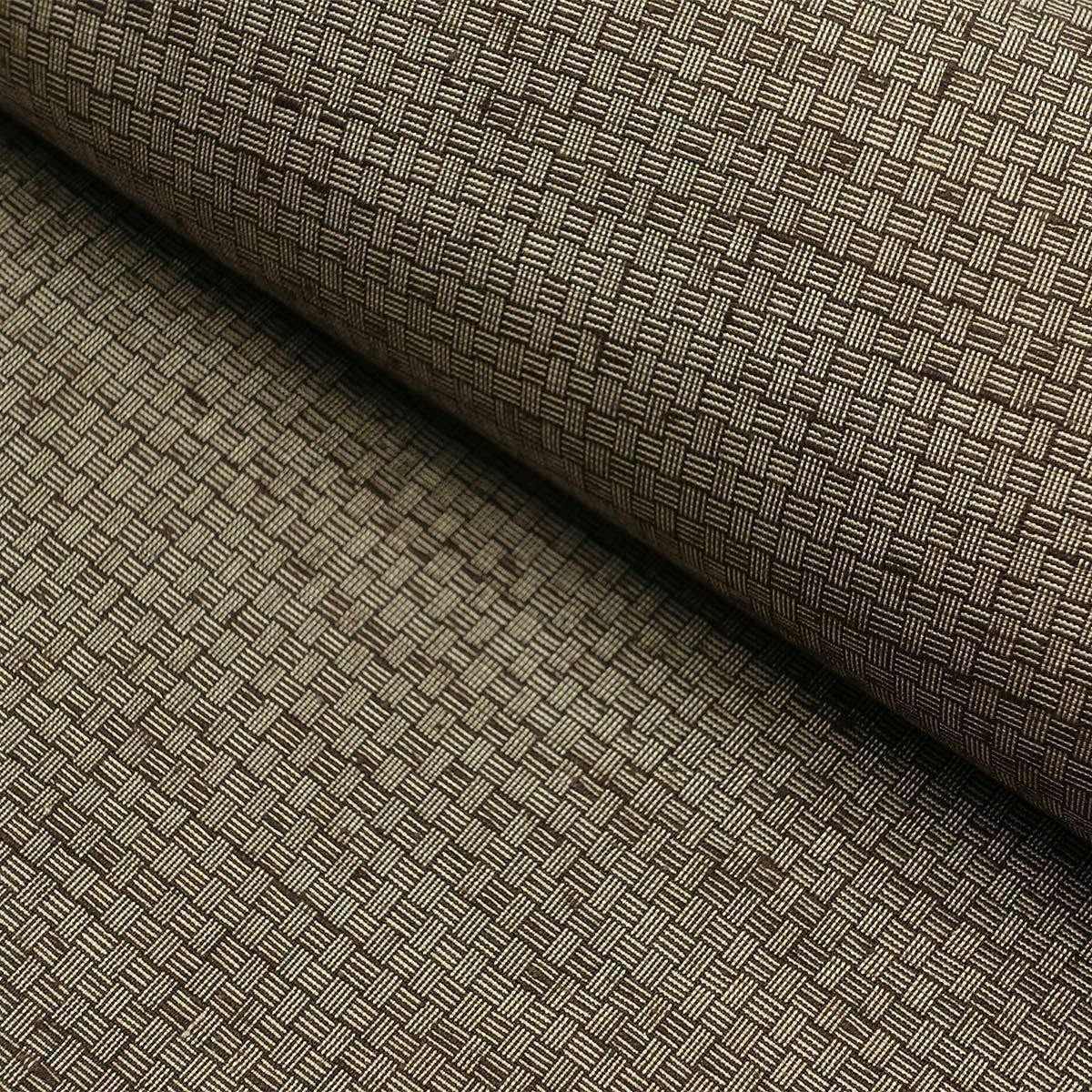 男着物と羽織の2点セット 正絹 紬 網代 薄茶A 仕立て代込