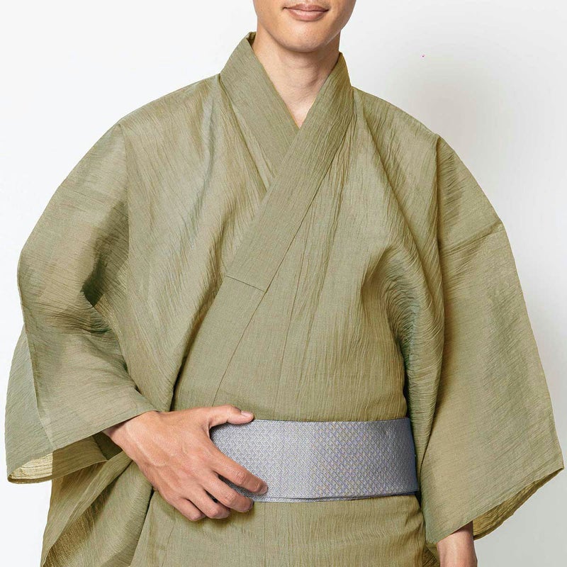 浴衣メンズ 夏着物 小千谷縮 本麻