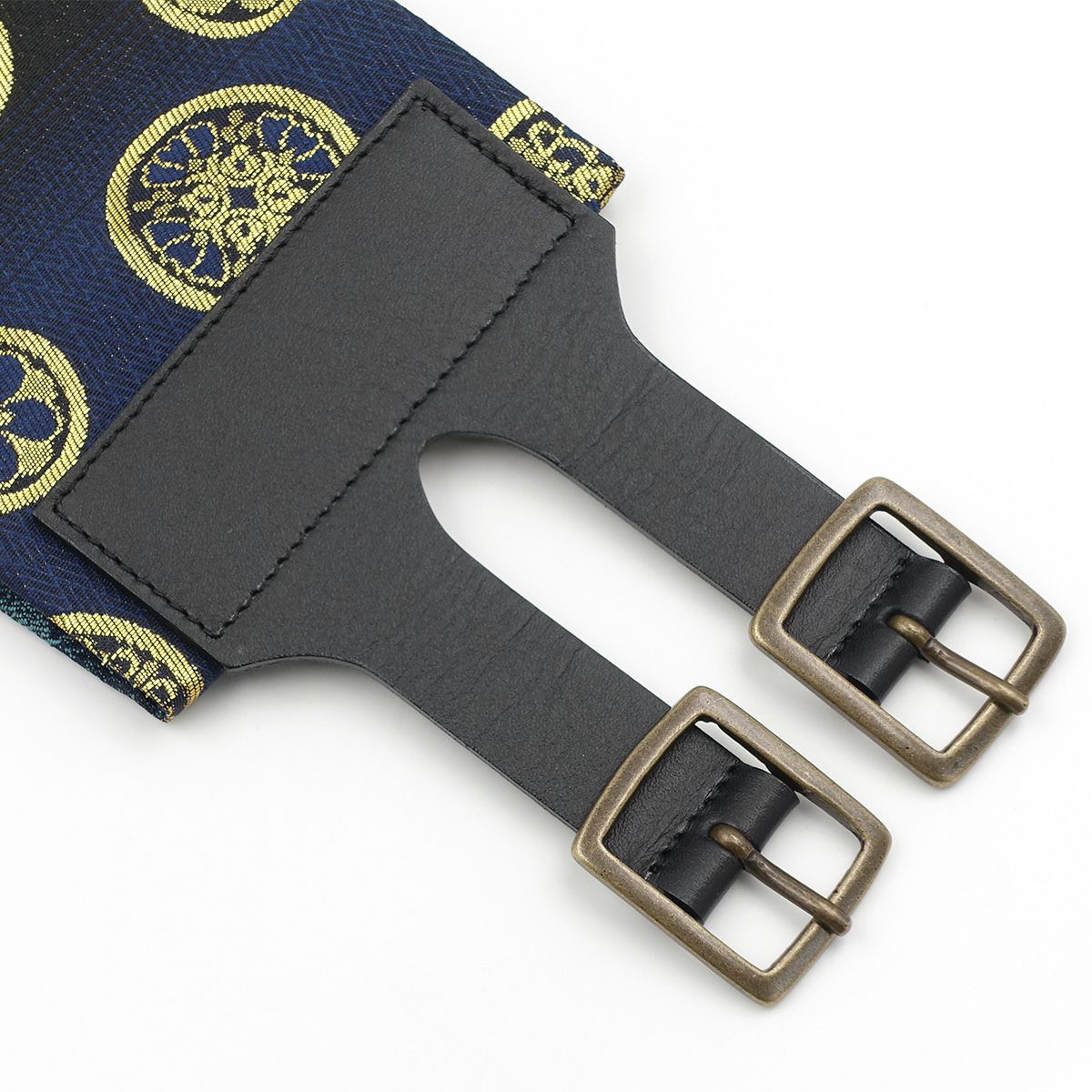 帯ベルト 家紋 髑髏 青金