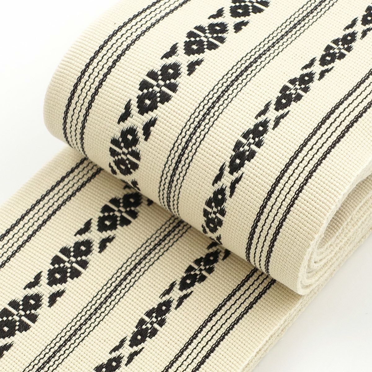 角帯  綿  献上柄  薄ベージュ