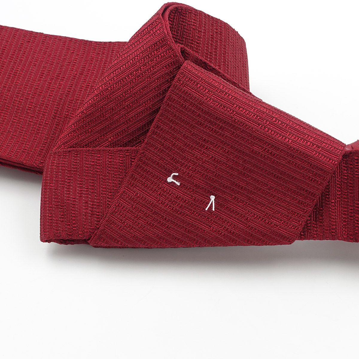 作り帯 ワンタッチ帯 献上 縞 ダークレッド