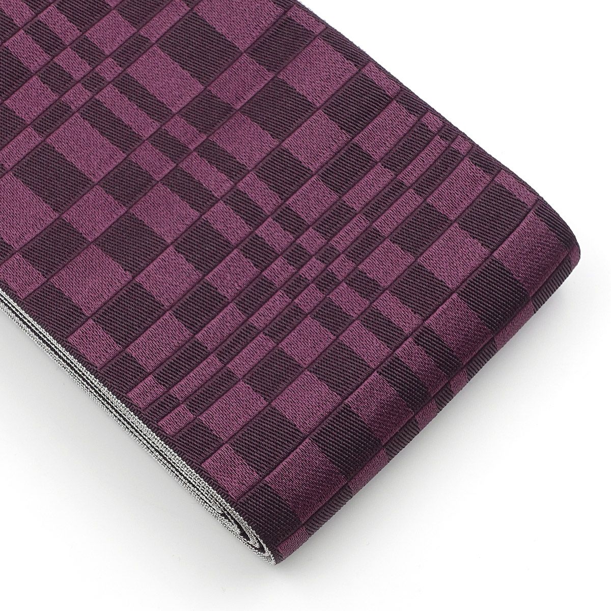 角帯 変わり市松 紫×灰