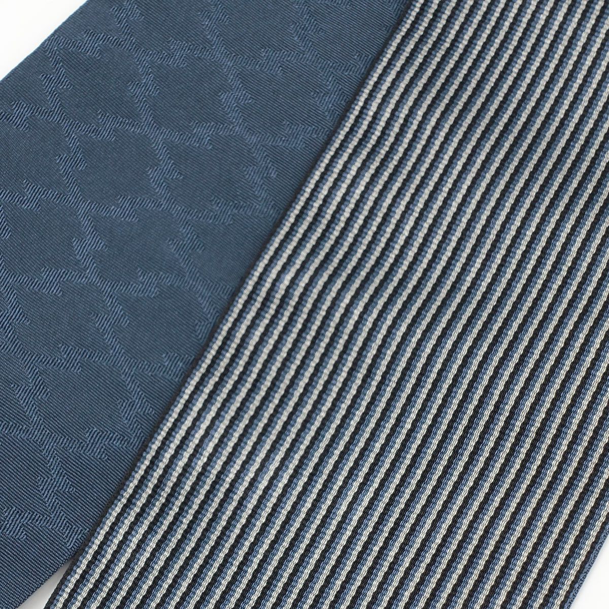 角帯 縞 ブルーグレー×青