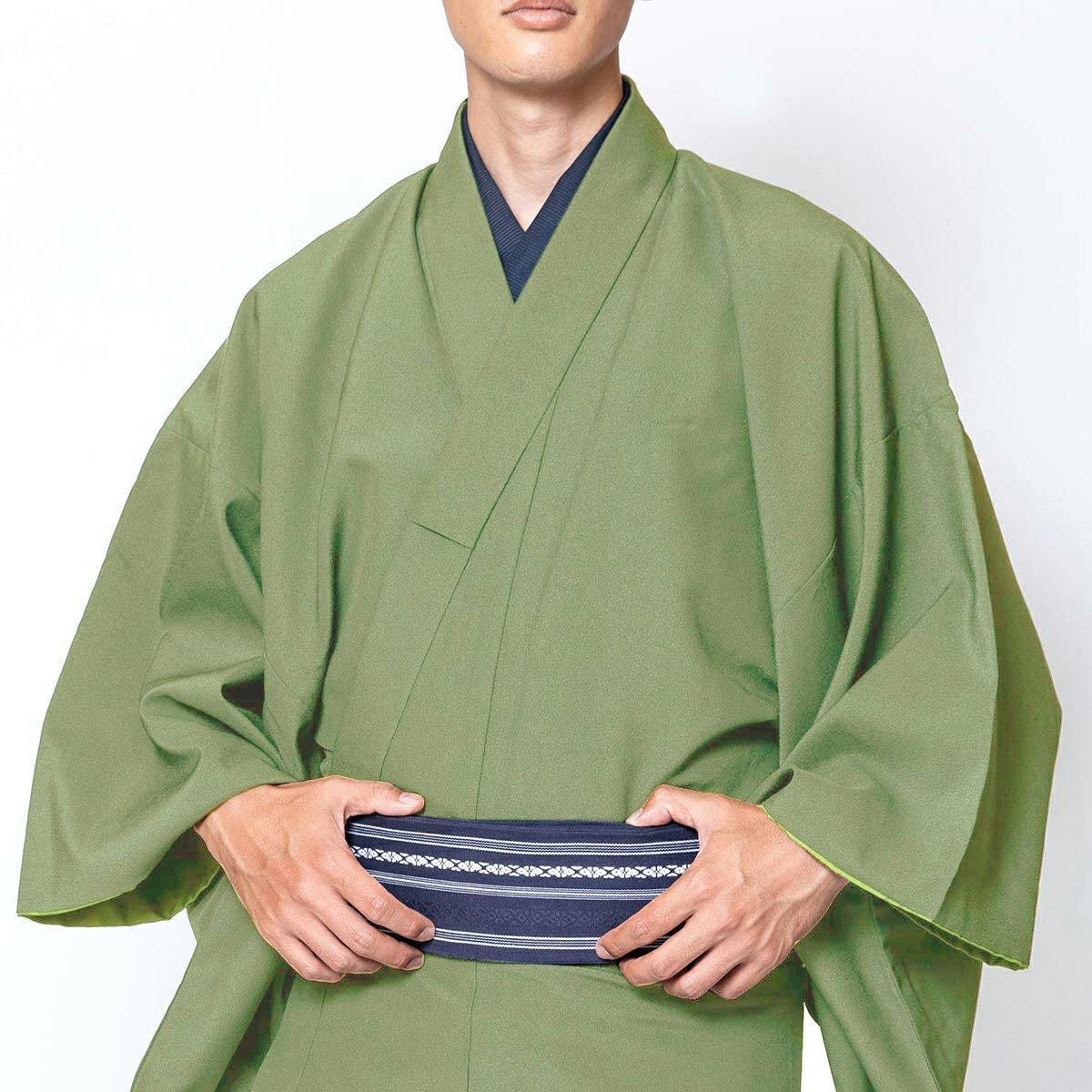 仕立てオーダー着物(もしくは羽織) 洗える着物 ちりめん 色無地 薄緑