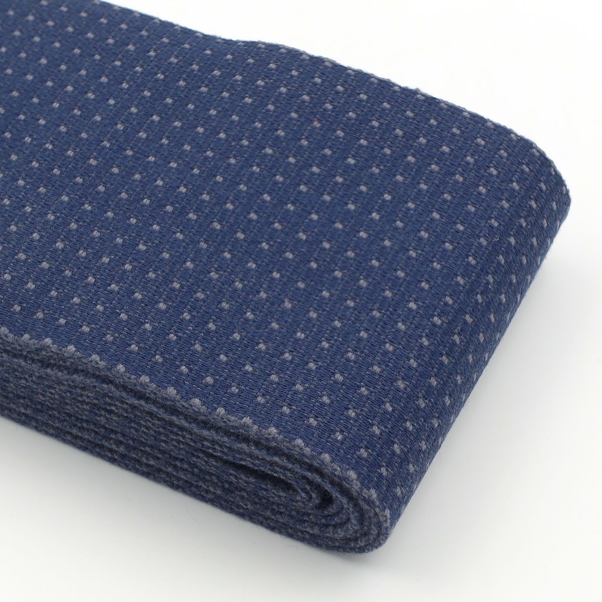角帯 綿 ジャガード ドット柄 ネイビー