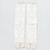足袋ソックス 組子風 竜胆 中丈 白