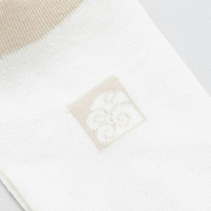 足袋ソックス 組子風 竜胆 中丈 白