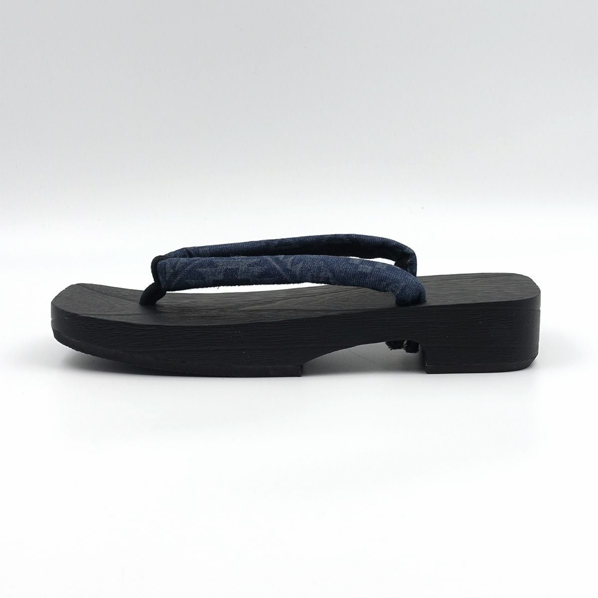 桐下駄 男物 紺 幾何学