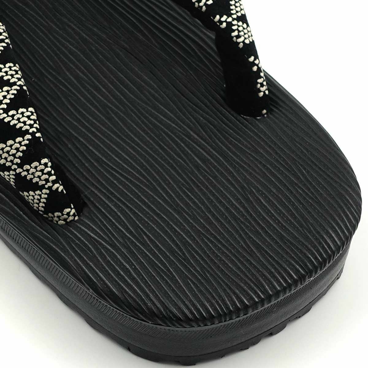 草履 印伝風 鱗 黒台 エピ ラジアルウレタン底 3L