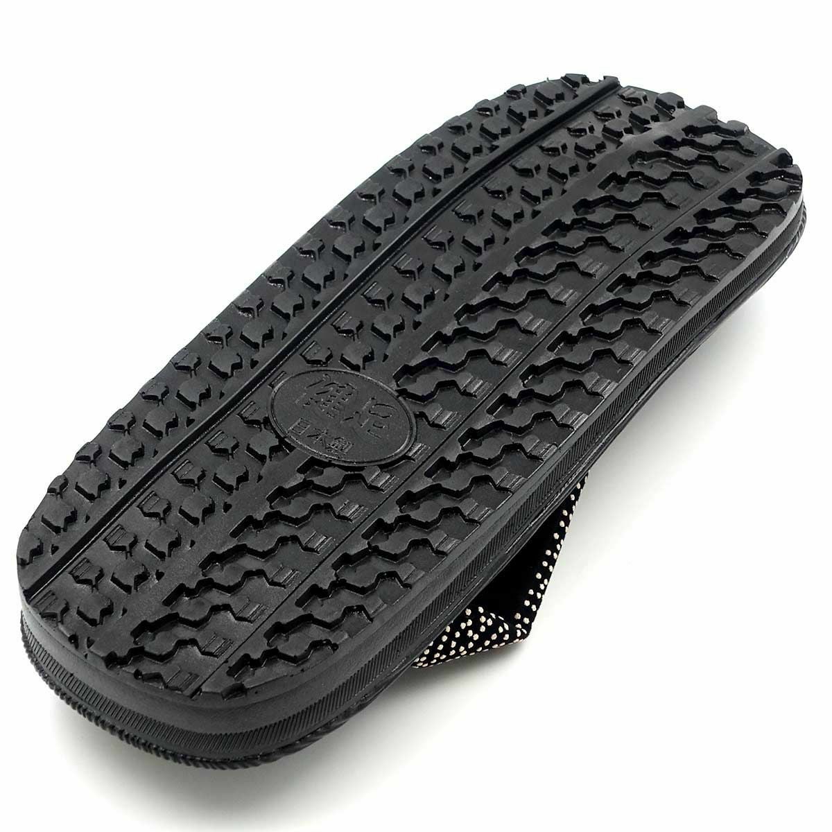 草履 印伝風 鱗 黒台 エピ ラジアルウレタン底 3L