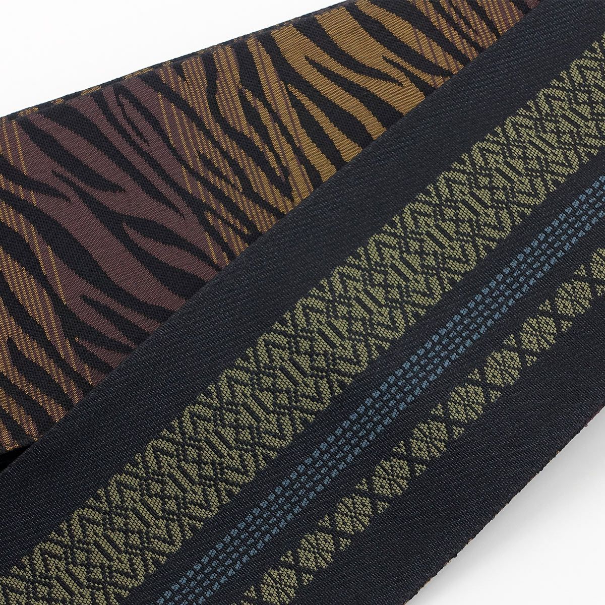 角帯 正絹 博多織物 リバーシブル 献上 虎柄 茶