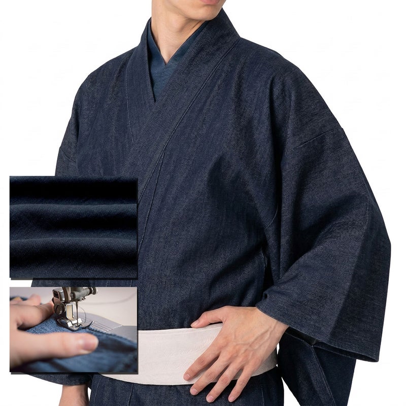 男着物 越後片貝木綿 デニム 仕立てオーダー