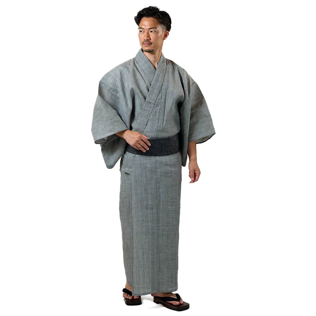 メンズ浴衣 夏着物 近江ちぢみ本麻