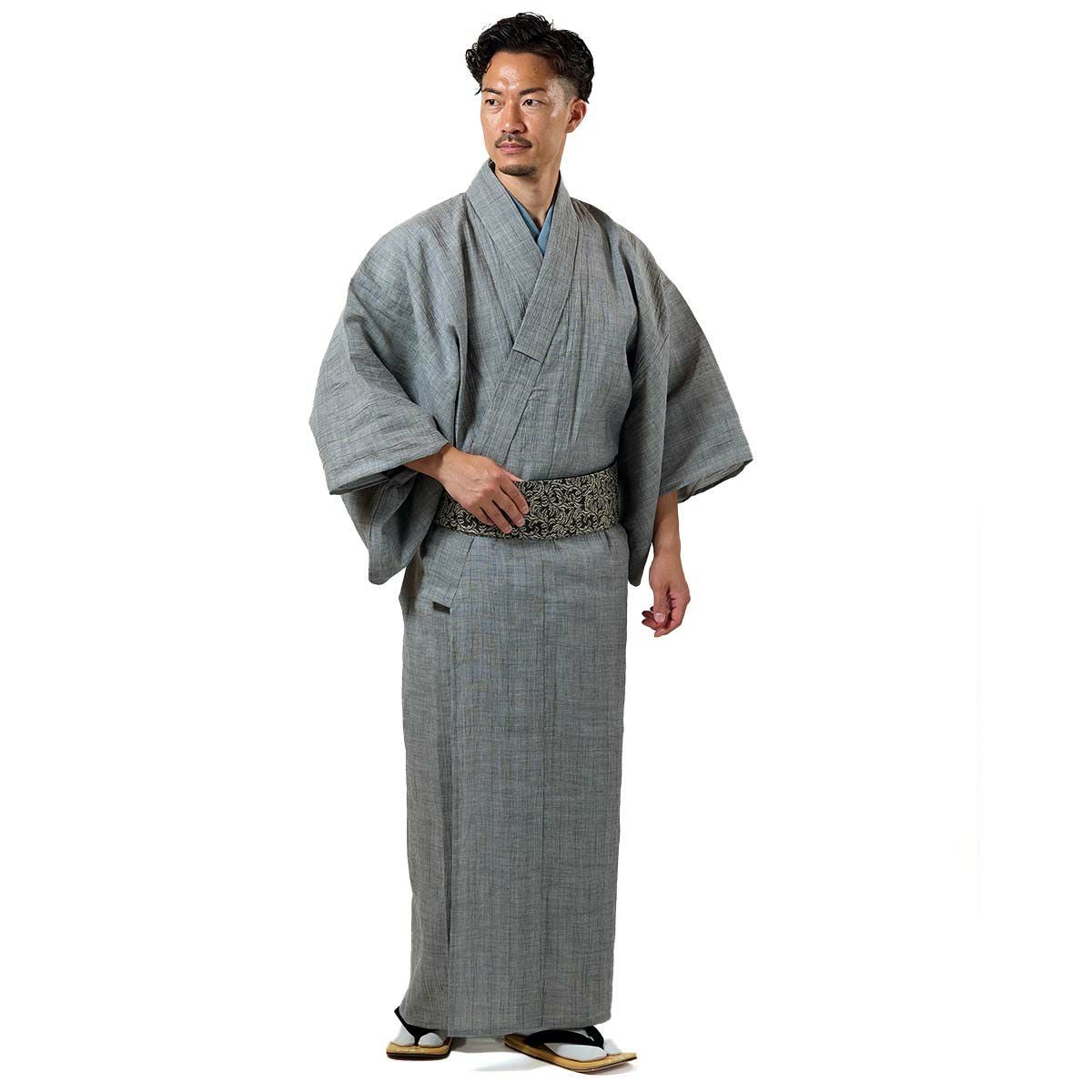 メンズ浴衣 夏着物 近江ちぢみ本麻