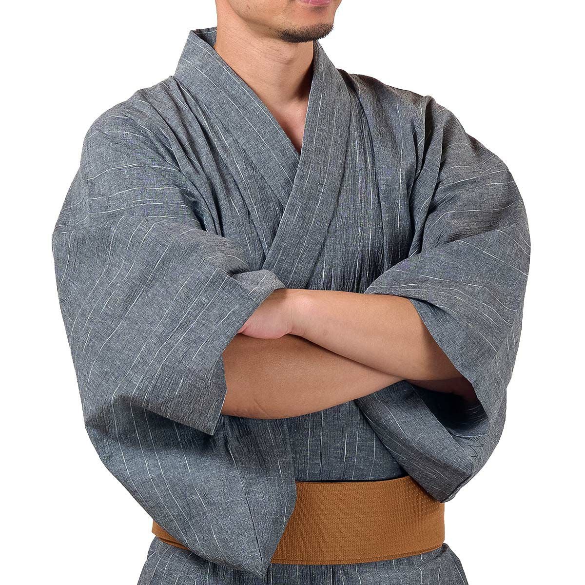 メンズ浴衣 近江ちぢみ綿麻