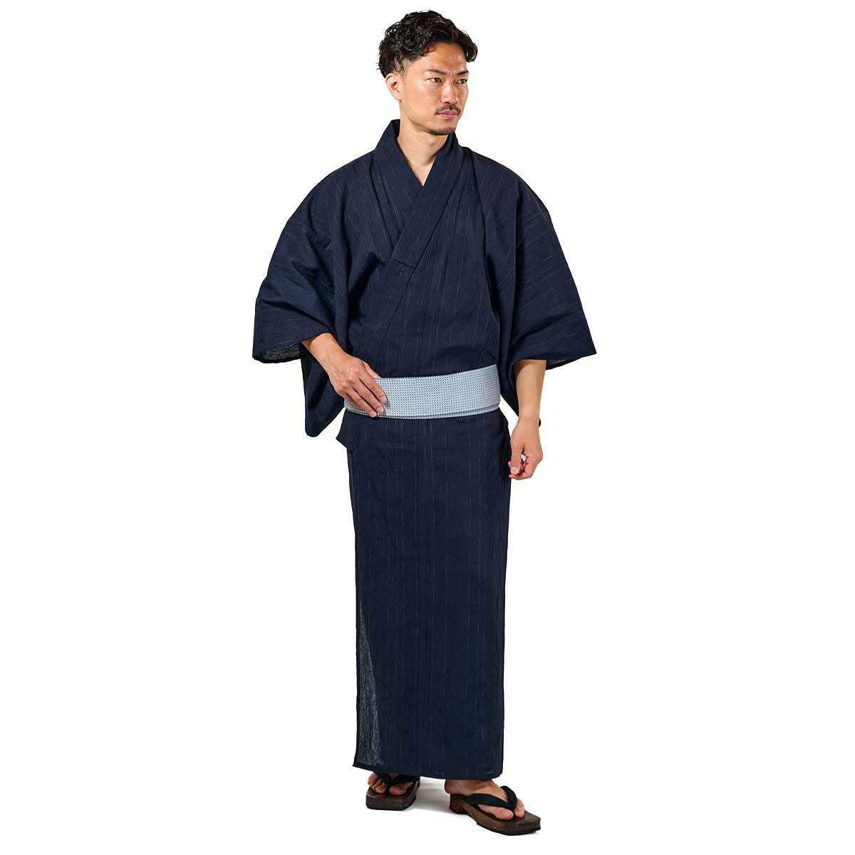 メンズ浴衣 近江ちぢみ綿麻