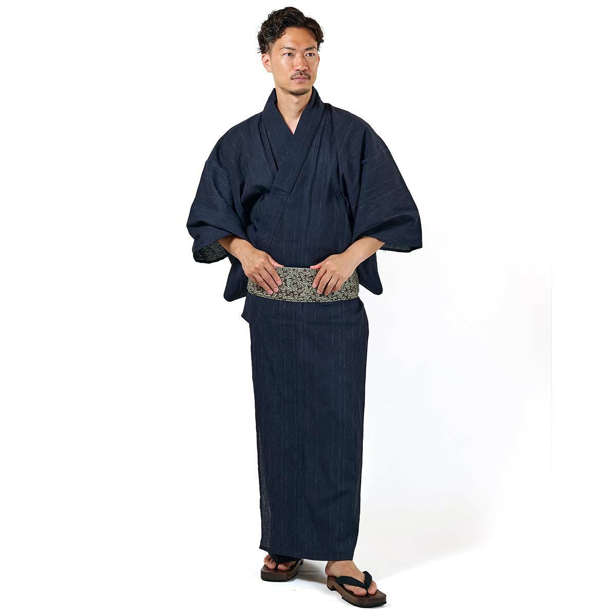 メンズ浴衣 近江ちぢみ綿麻