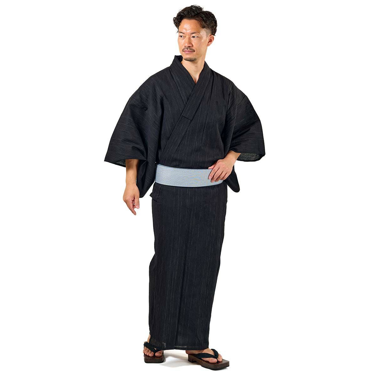 メンズ浴衣 近江ちぢみ綿麻