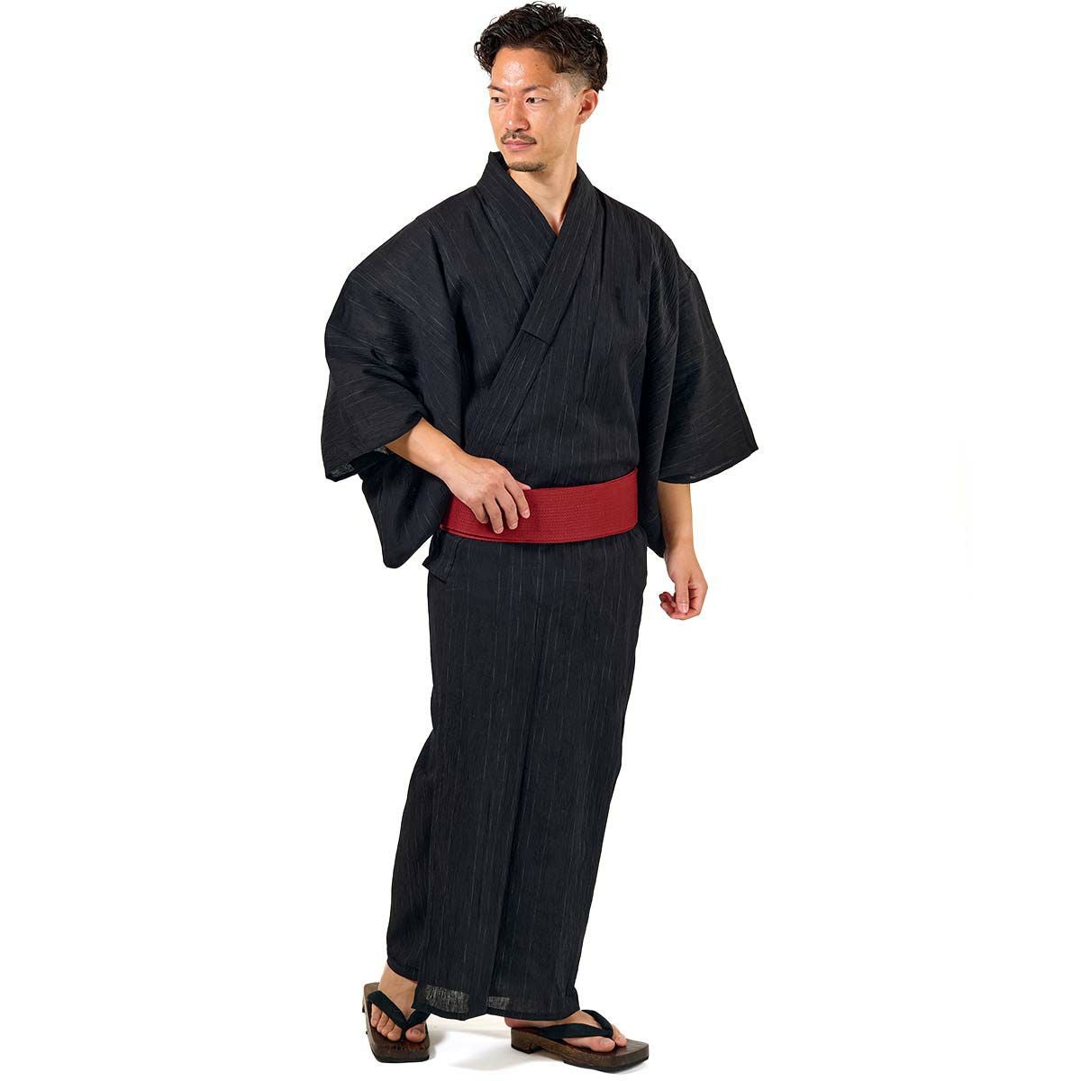 メンズ浴衣 近江ちぢみ綿麻