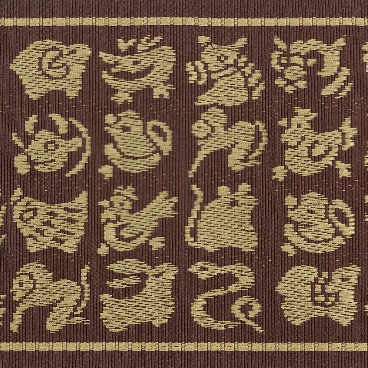 角帯 正絹 博多織物 干支 茶