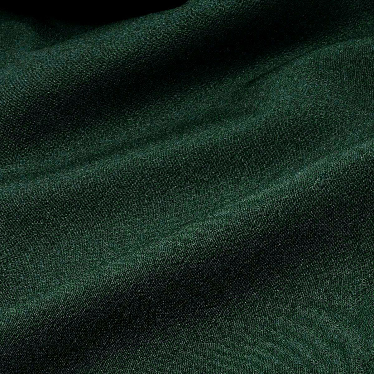 袴付きの男着物11点フルセット 洗える着物 ちりめん 深緑 3L